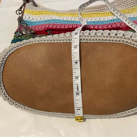 The Sak Sequoia Multi Color Crochet Hobo Striped Medium Boho Handbag - Picture 7 of 11